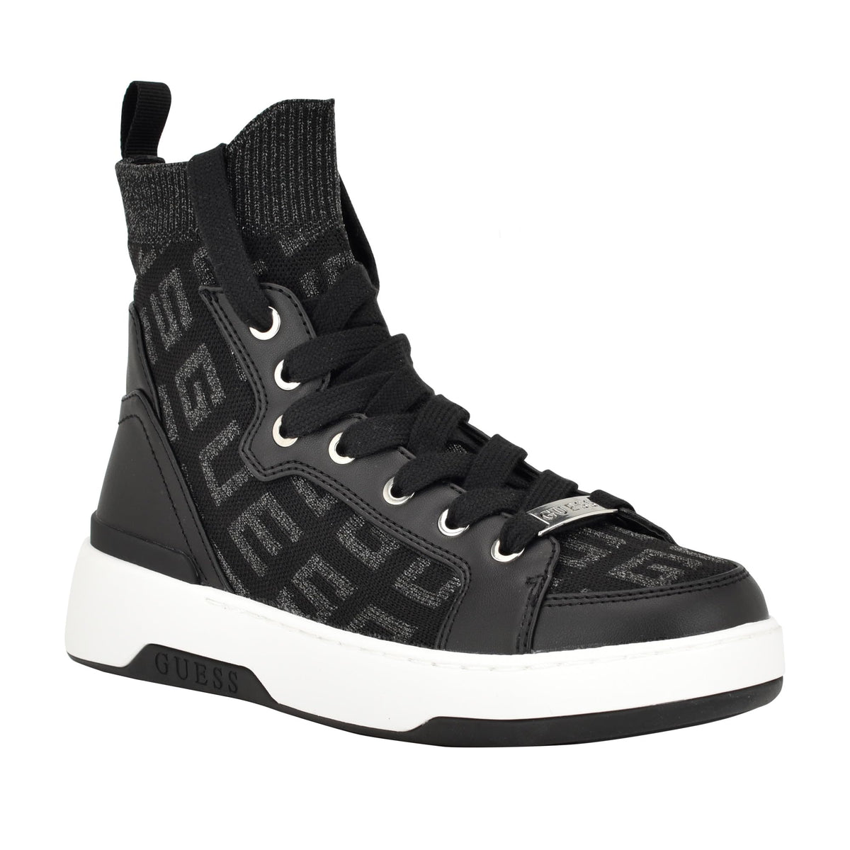 Guess Women's MANNEN Sneaker, Black 001, 9