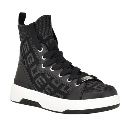 Guess Women's MANNEN Sneaker, Black 001, 9