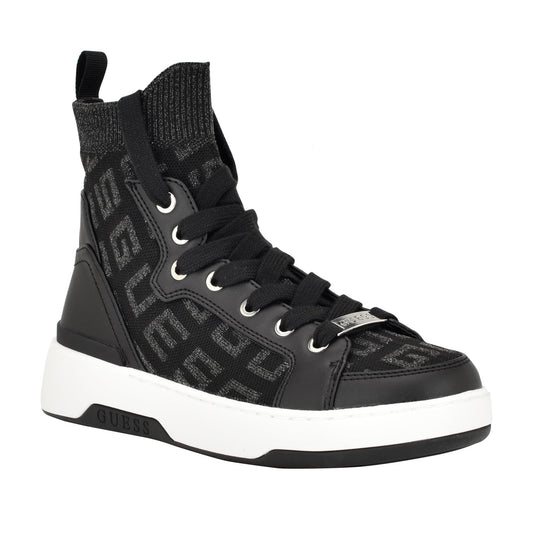 Guess Women's MANNEN Sneaker, Black 001, 9