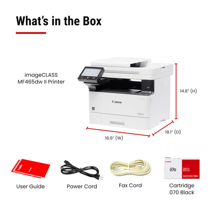 Canon imageCLASS MF465dw II - Wireless Duplex Laser Printer with Print, Copy, Scan, Fax, Expandable Paper Capacity and 3 Year Limited Warranty, 42 PPM