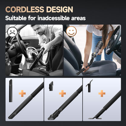 Ytbocar Car Vacuum Portable Cordless, Foldable Handheld Vacuum with Brushless Motor, 22000PA High Power Mini Hand Vacuum Cleaner & Air Blower & Duster & Pump for Home, Pet, Office