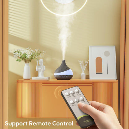 HJTHJT 500ML Essential Oil Diffuser: Aroma Diffuser with Remote Control for Hotel Spa Yoga Room - Humidifier with 14 Colors LED Night Light for Bedroom Home Relaxation (Ink Black)