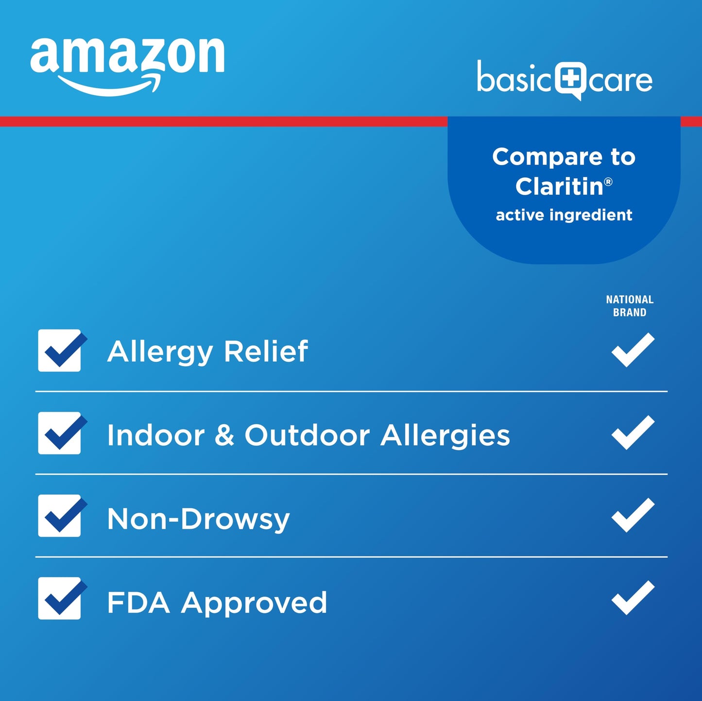 Amazon Basic Care Allergy Relief Loratadine Tablets 10 mg, 300 Count (Packaging may vary)
