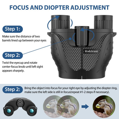 Binoculars 15x25 for Adults,Waterproof Binoculars with Low Light Night Vision, Durable & Clear Binoculars for Sightseeing,Concerts and Bird Watching