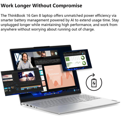 Lenovo ThinkBook 16 Gen 8 Business AI PC Laptop Computer, 16" FHD+, Intel 16-Core Ultra 7 255H (Beat i7-13900H), 64GB DDR5 RAM, 2TB PCIe SSD, WiFi 6E, Bluetooth 5.3, Fingerprint Reader, Windows 11 Pro