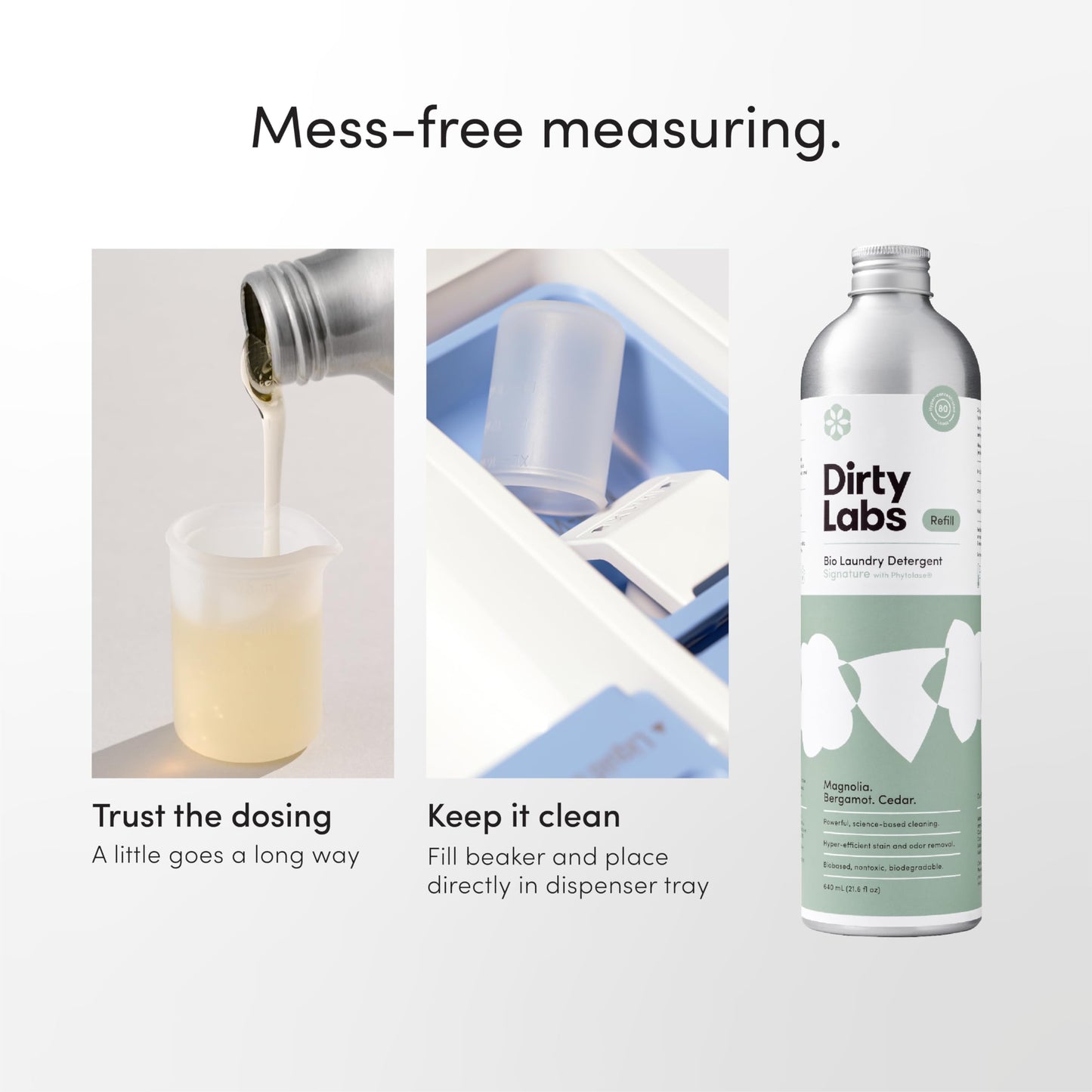 Dirty Labs | Signature Scent Bio-Liquid Laundry Detergent 80 Loads (21.6 fl oz) Hyper-Concentrated High Efficiency & Standard Machine Washing Nontoxic, Biodegradable Stain Odor Removal