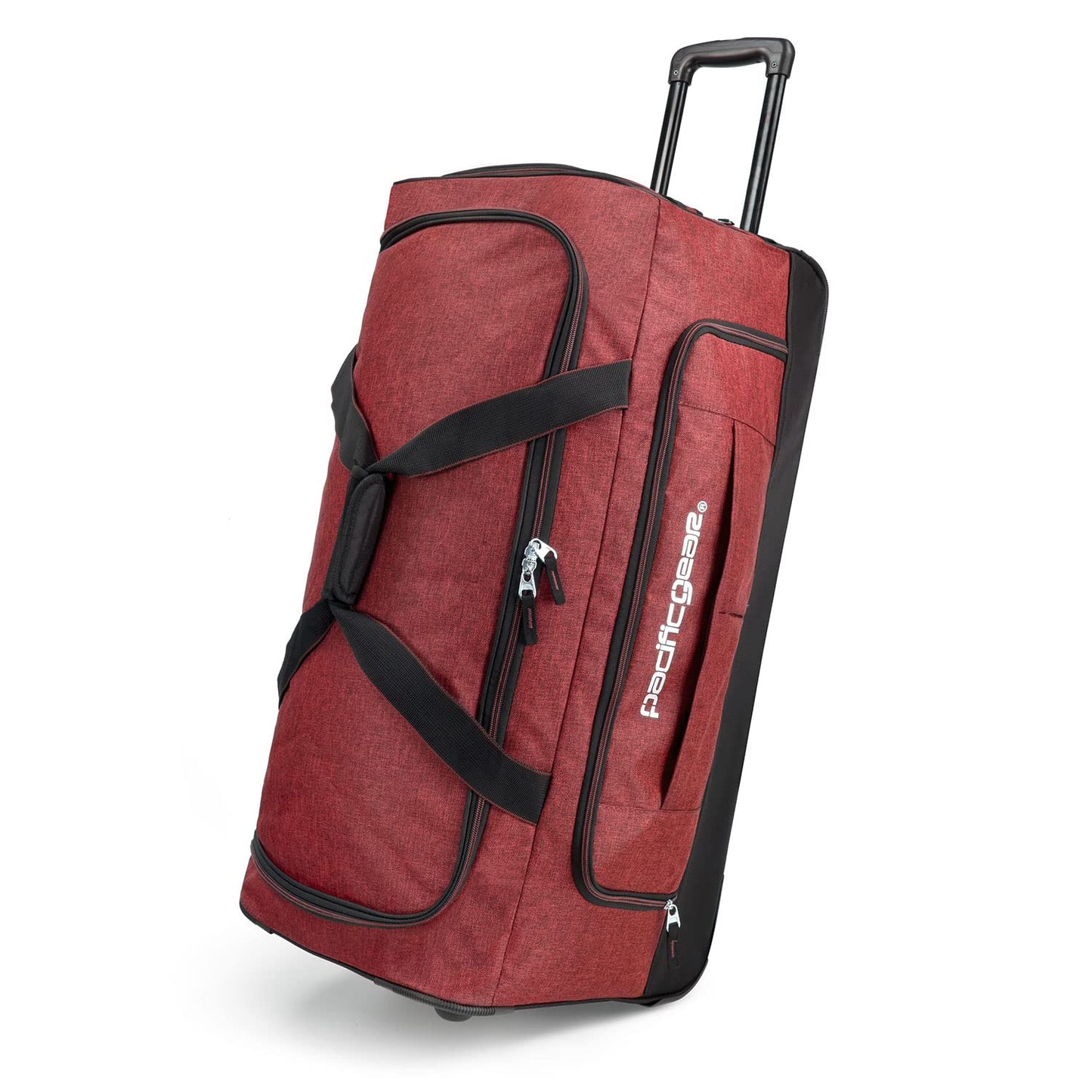 Pacific Gear Wheeled Rolling Duffel Bag, Durable Design, Telescoping Handle, Multiple Compartments, Tie-Down Capabilities