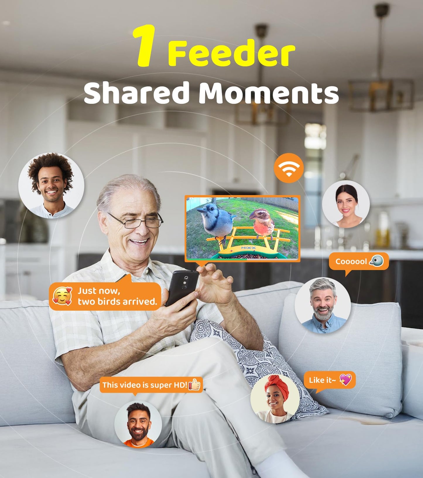 HIXX Smart Bird Feeder with Camera, Lifetime Free AI Bird Species Recognition, Solar-Powered Video Birds Feeder for Outdoors with HD Camera, Mounts Anywhere (Green)