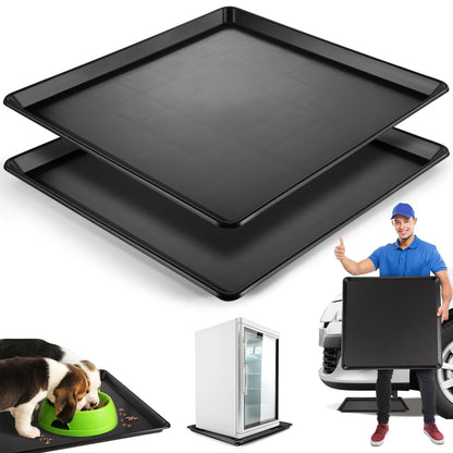 Saillong 2 Pcs Oil Catch Pan, 22'' x 21'' Large Oil Drain Pan, Mini Fridge Drip Tray, Dishwasher Safe