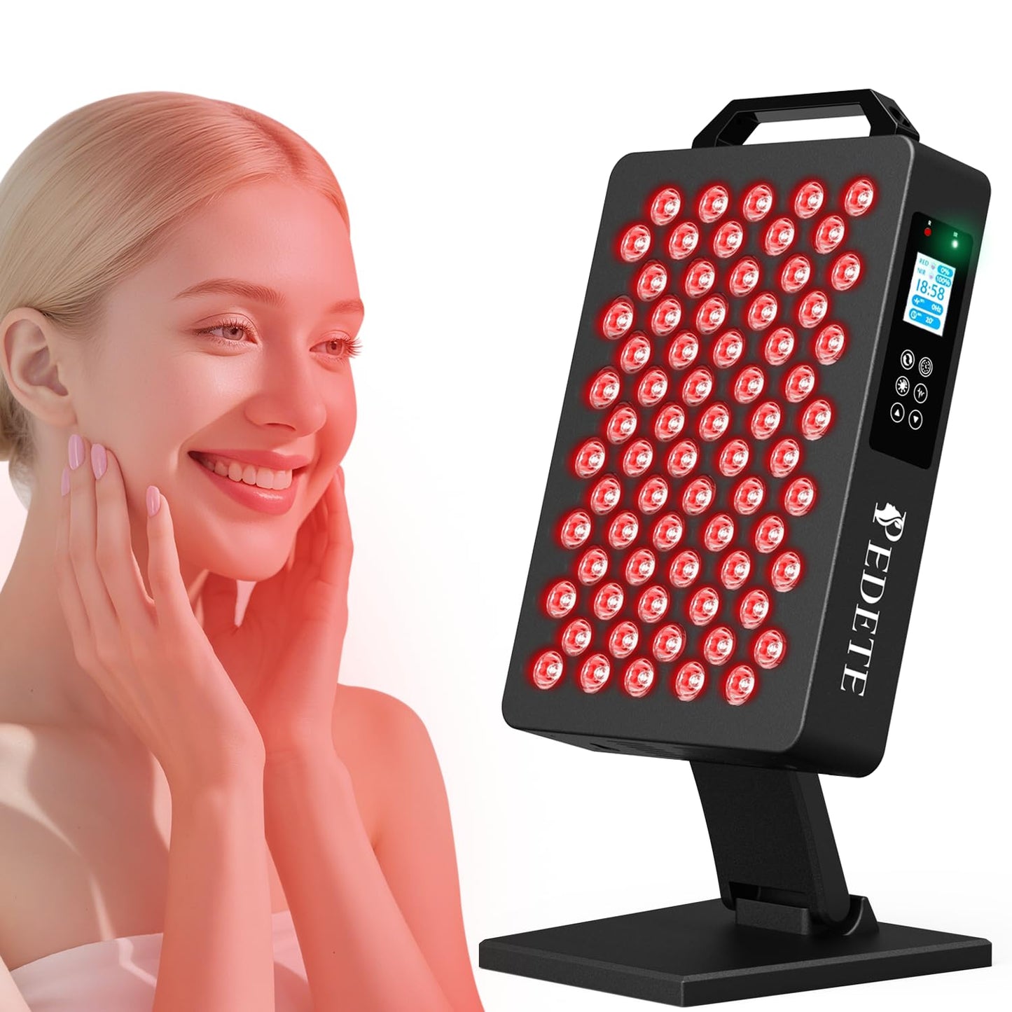 Pedete Red Light Therapy for Face and Body, 630nm 660nm 810nm and 850nm Near Infrared Light Therapy Panel, 70 Dual Chip LEDs, High Power LED Light Therapy Device for Skin Care, Sleep, Pain Relief. M70