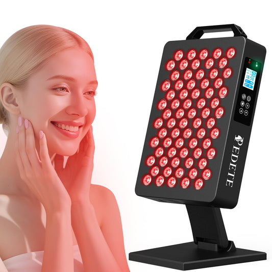 Pedete Red Light Therapy for Face and Body, 630nm 660nm 810nm and 850nm Near Infrared Light Therapy Panel, 70 Dual Chip LEDs, High Power LED Light Therapy Device for Skin Care, Sleep, Pain Relief. M70