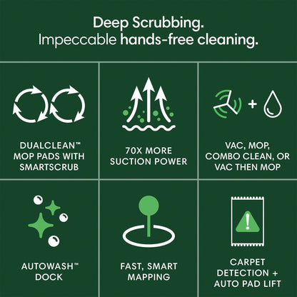 iRobot Roomba Plus 405 (G185) Combo Robot Vacuum & Mop with AutoWash Dock - Spinning Mop Pads, Self-Empties, Pad Washing & Drying, Self-Cleaning, Pad-Lift, LiDAR Navigation