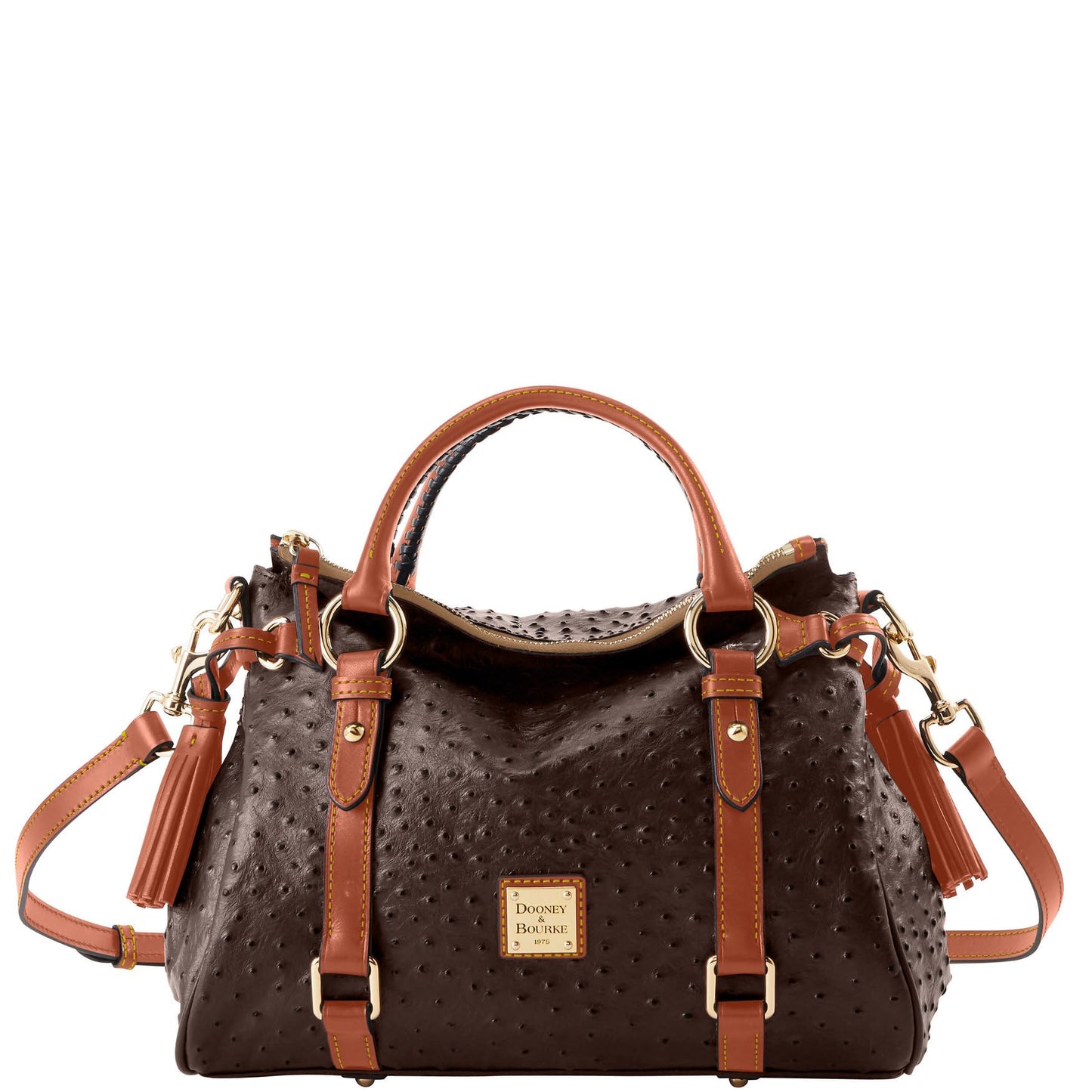 Dooney & Bourke Handbag, Ostrich Satchel - Brown