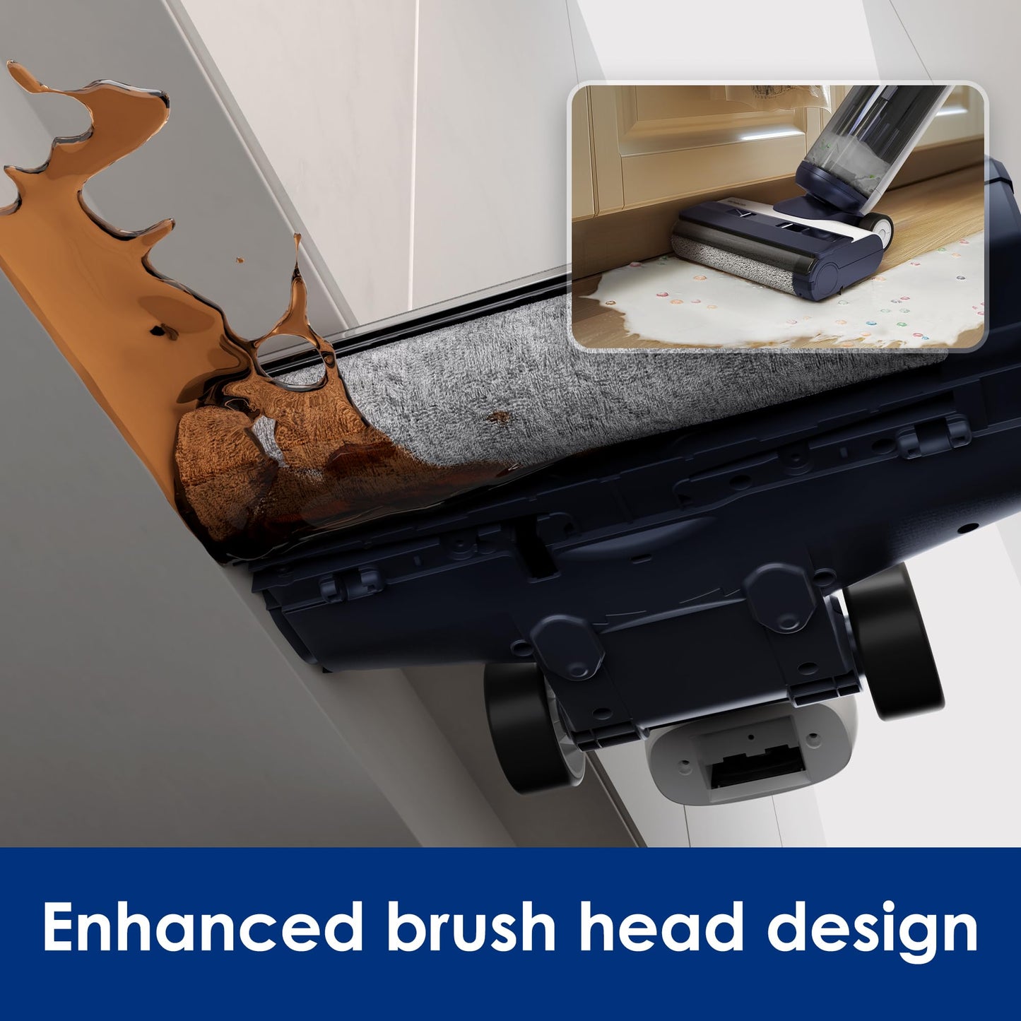 Tineco Floor ONE S5 Smart Cordless Wet Dry Vacuum Cleaner and Mop for Hard Floors, Digital Display, Long Run Time, Great for Sticky Messes and Pet Hair, Space-Saving Design, Blue