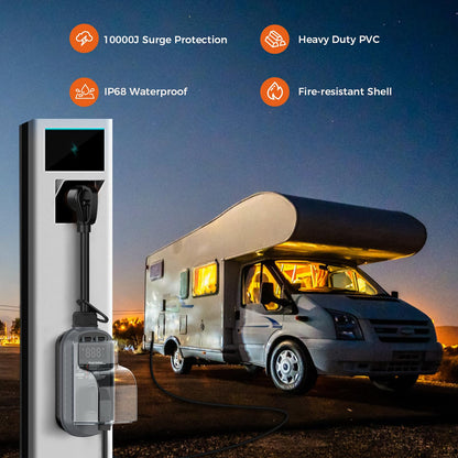 ALIESTFDNO Smart RV Surge Protector 30 Amp 10000 Joules with High/Low Voltage Protection, RV Circuit Analyzer Full Protection, Upgraded Waterproof RV Adapter Plug for Camping Travel Trailer