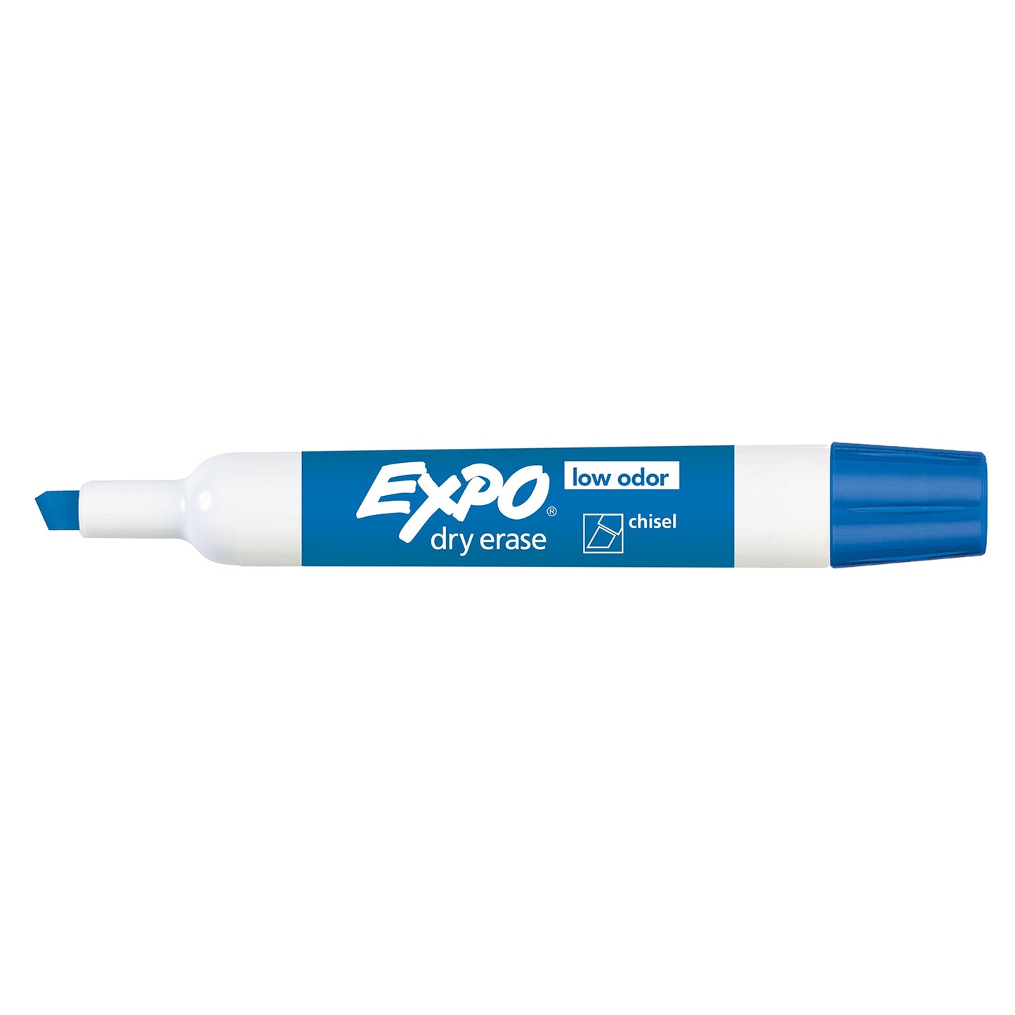 EXPO Low Odor Dry Erase Markers, Chisel Tip, Blue, 12 Count