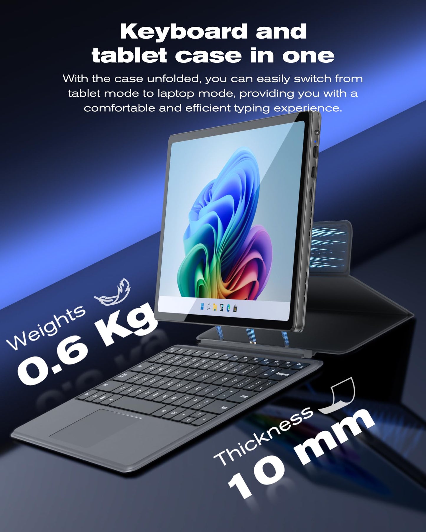 jumper 2-in-1 Laptop/Tablet（2025）,4-core N95, 12GB DDR5 RAM 512GB SSD, 12 Inch 2K FHD IPS Touchscreen,Windows11 Tablet with Magnetic Keyboard, 2 Stereo Speakers,for Student Back to School