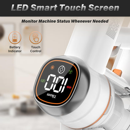 Tikom V500 Cordless Vacuum Cleaner for Home, 40000Pa/450W Stick Vacuum with LED Touch Screen, Charging Wall Dock, Anti-Tangle, Lightweight Handheld Vacuum for Pet Hair, Hard Floor, Carpet
