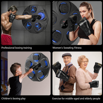 TGLLM Music Boxing Machine, Interactive Punching Trainer with Boxing Gloves, Large Size Wall Mounted Electronic Boxing Target for Adults Kids, 9 Modes & 9 Speeds