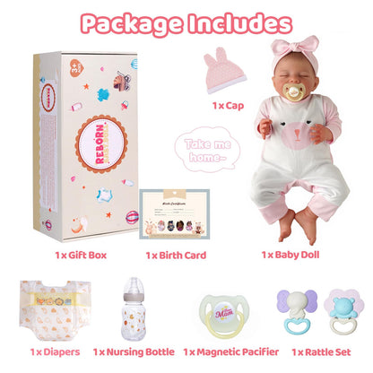 BABESIDE Lifelike Reborn Baby Dolls - 20-Inch Sweet Smile Real Life Realistic-Newborn Full Body Vinyl Sleeping Baby Girl with Toy Accessories Gift Set for Kids Age 3+