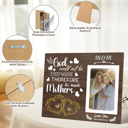 ZCPTZ Mothers Day Gifts Mom Picture Frame 4x6 Picture Frames For Mom Best Mother Mother-In-Law Gifts From Daughter Son Mom and Daughter Frame Wooden Picture Frame For Mother's Day Mom Birthday Gift