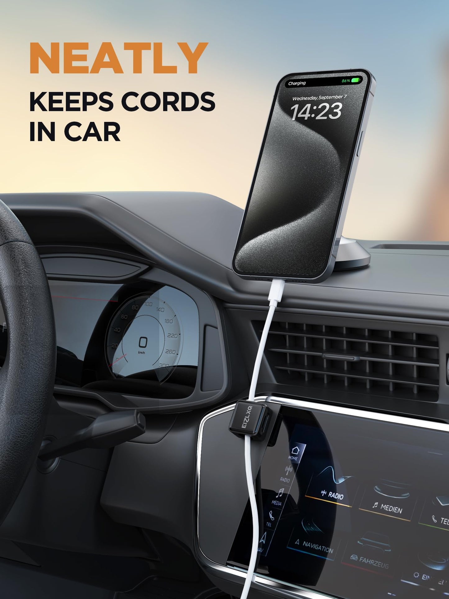 Magnetic Cord Organizer Holder,EIZLXQ 8 Pack Under Desk Cable Management,Adhesive Magnetic Cable Clips for Home Office Desk Phone Car Desktop Nightstand-Black