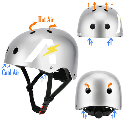 USTINE Skateboard Helmet, Bike Helmet, Adjustable and Multi-Sport for Boys Girls Toddler Youth Adults Multi-Sports Scooter Roller Skate Inline Skating Cycling Rollerblading