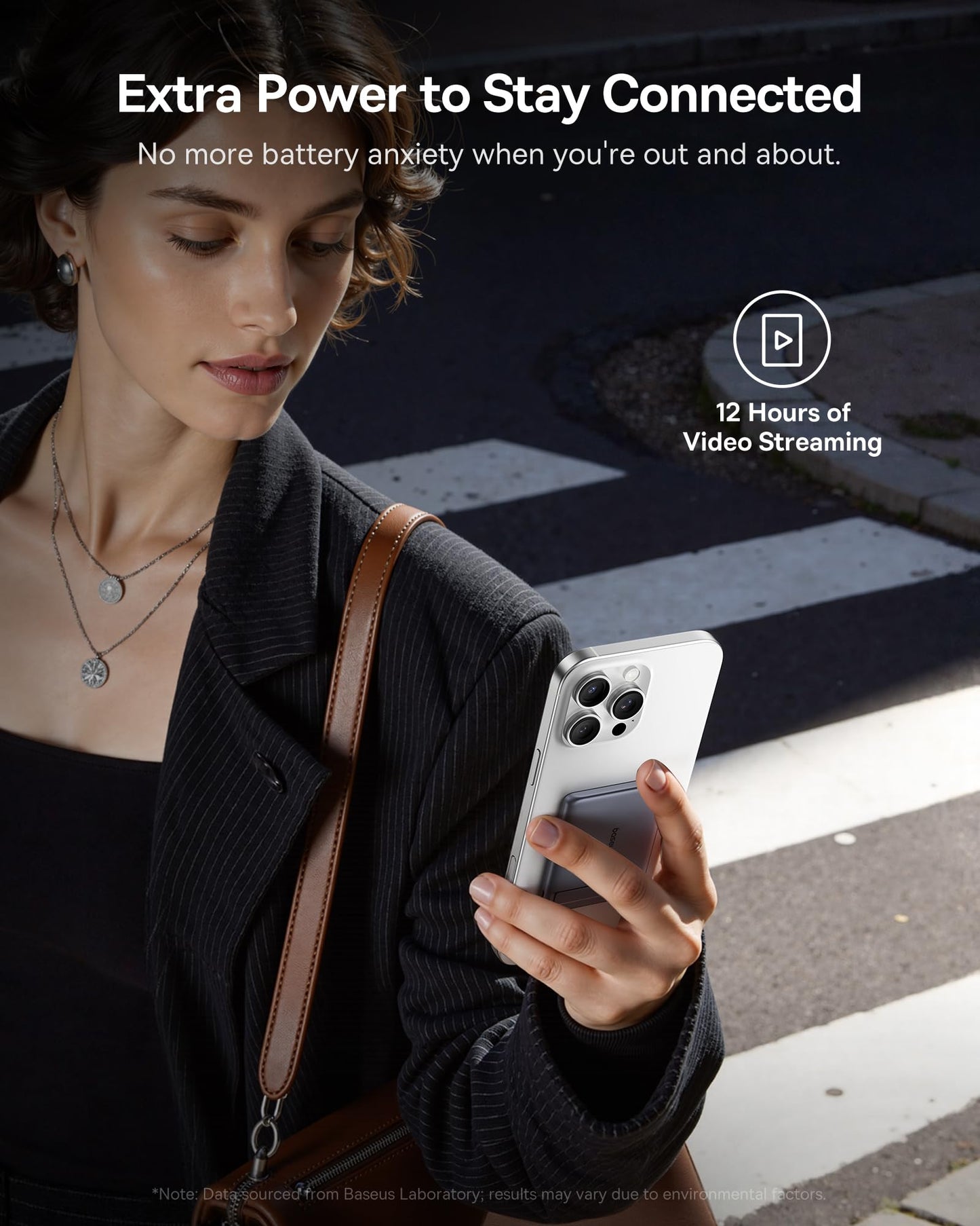 Baseus Picogo Power Bank, Smallest 5000mAh Magnetic Portable Charger with Stand, Qi2 Certified 15W Ultra-Mini MagSafe Battery Pack, Alloy Wireless Travel Fast Charger for iPhone 16/15/14/13/12 Series