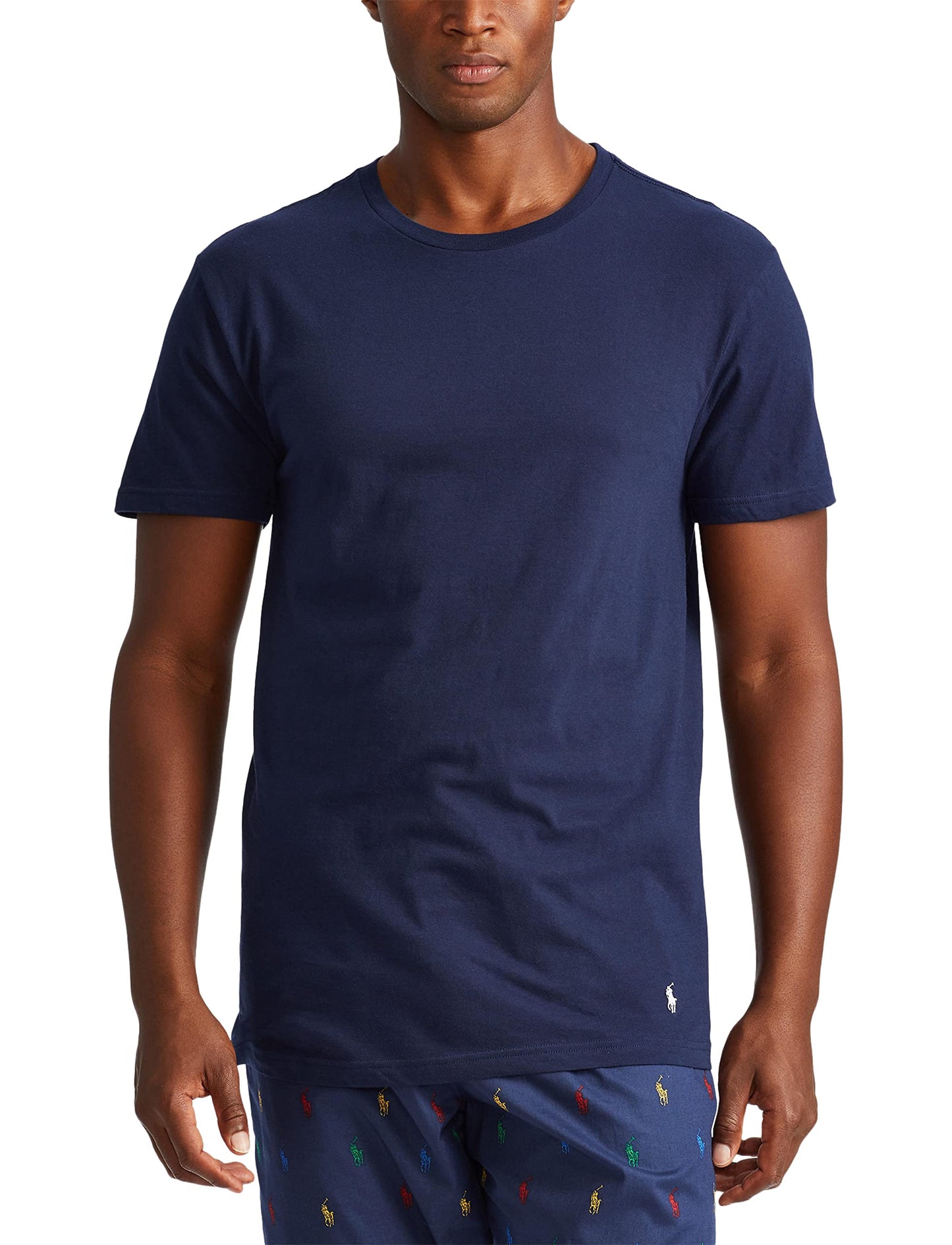 POLO Men's Classic Fit Cotton Crew Undershirt, 3-Pack, Available in Big & Tall, White/Surf Blue, Surf Blue/White, Cruise Navy/White-3 Pack, Medium