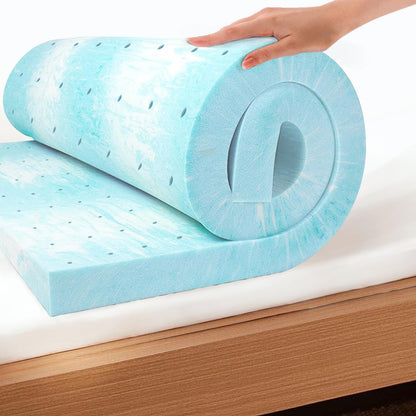 EGO Topper 3 Inch Full Memory Foam Mattress Topper, Gel Foam Mattress Topper for Pressure Relief, Ventilated Design Bed Topper in a Box, CertiPUR-US Certified, Medium
