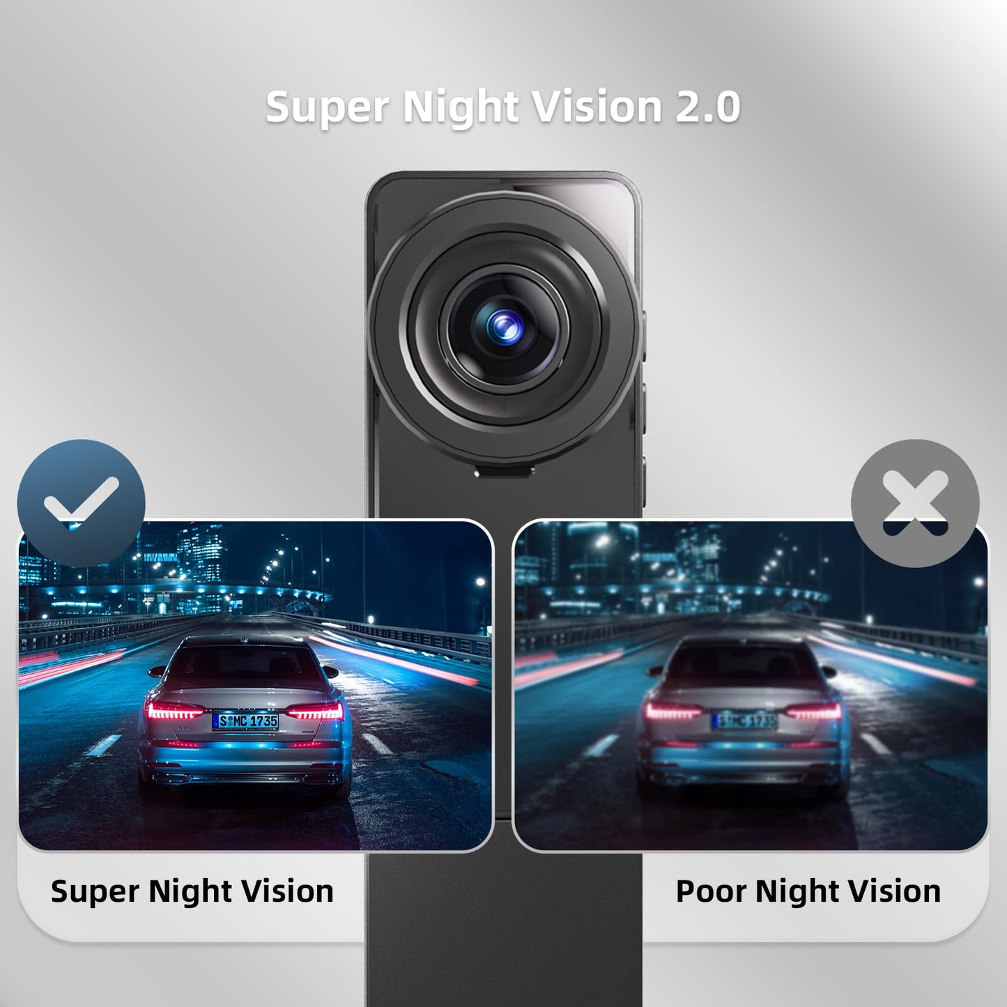 3 Channel Dash Cam Front and Rear Inside,2560x1440P Front Dash Cam,Free 64G SD Card,3.18" IPS Large Screen Dash Camera for Cars,IR Night Vision, Interior Car Camera 24/7 Driving Recording(Black