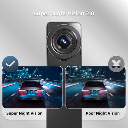 3 Channel Dash Cam Front and Rear Inside,2560x1440P Front Dash Cam,Free 64G SD Card,3.18" IPS Large Screen Dash Camera for Cars,IR Night Vision, Interior Car Camera 24/7 Driving Recording(Black