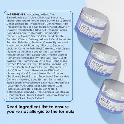 goPure Tighten & Lift Neck & Chest Moisturizer Cream for Visibly Firming, Tightening and Lifting Wrinkles & Crepey Skin, 1.7oz