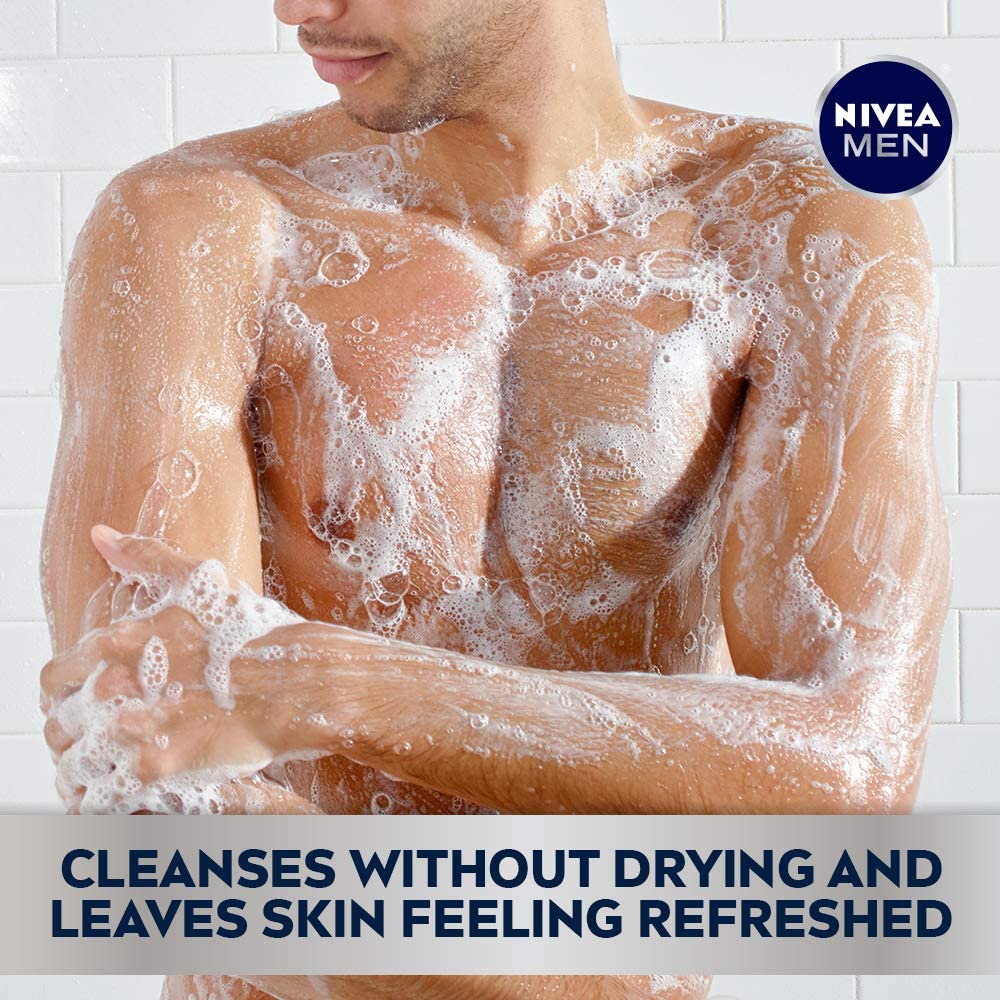 Nivea Men Cool Body Wash with Icy Menthol, Scented Body Wash for Men, 3 Pack of 16.9 Fl Oz Bottles