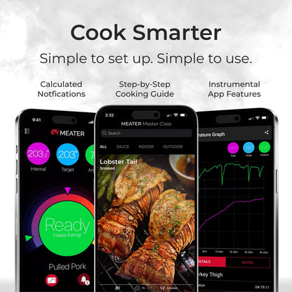 MEATER SE: Smart Bluetooth Meat Thermometer | Long Wireless Range | for Oven, Grill, Kitchen, BBQ, Smoker, Air Fryer | Step-by-Step Recipes in App | Dual Sensors | Black Charger [2024 Release]