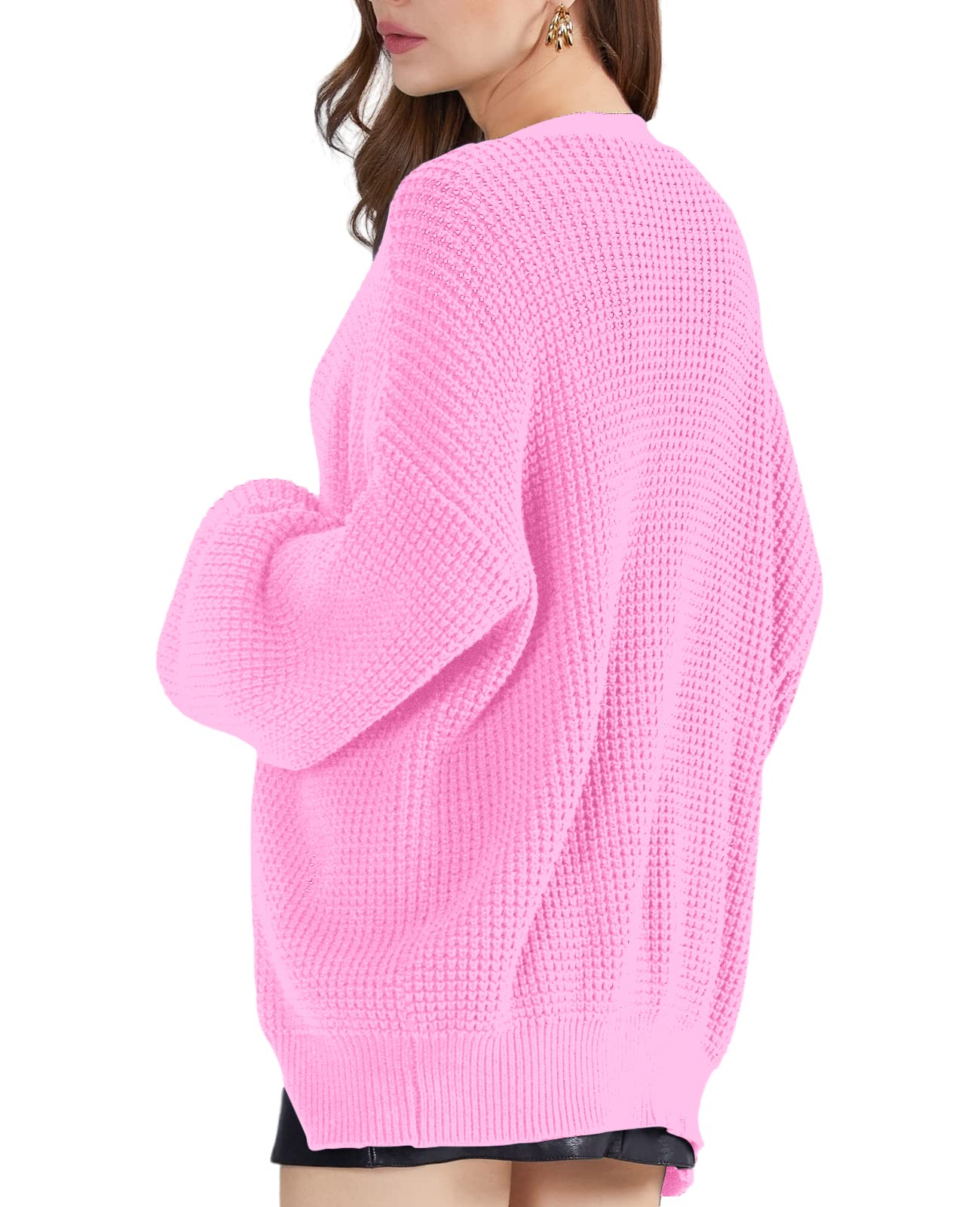 QUALFORT Cardigan Sweaters for Women 100% Cotton Button-Down Oversized Knit Outerwear Fall Tops for Women 2026