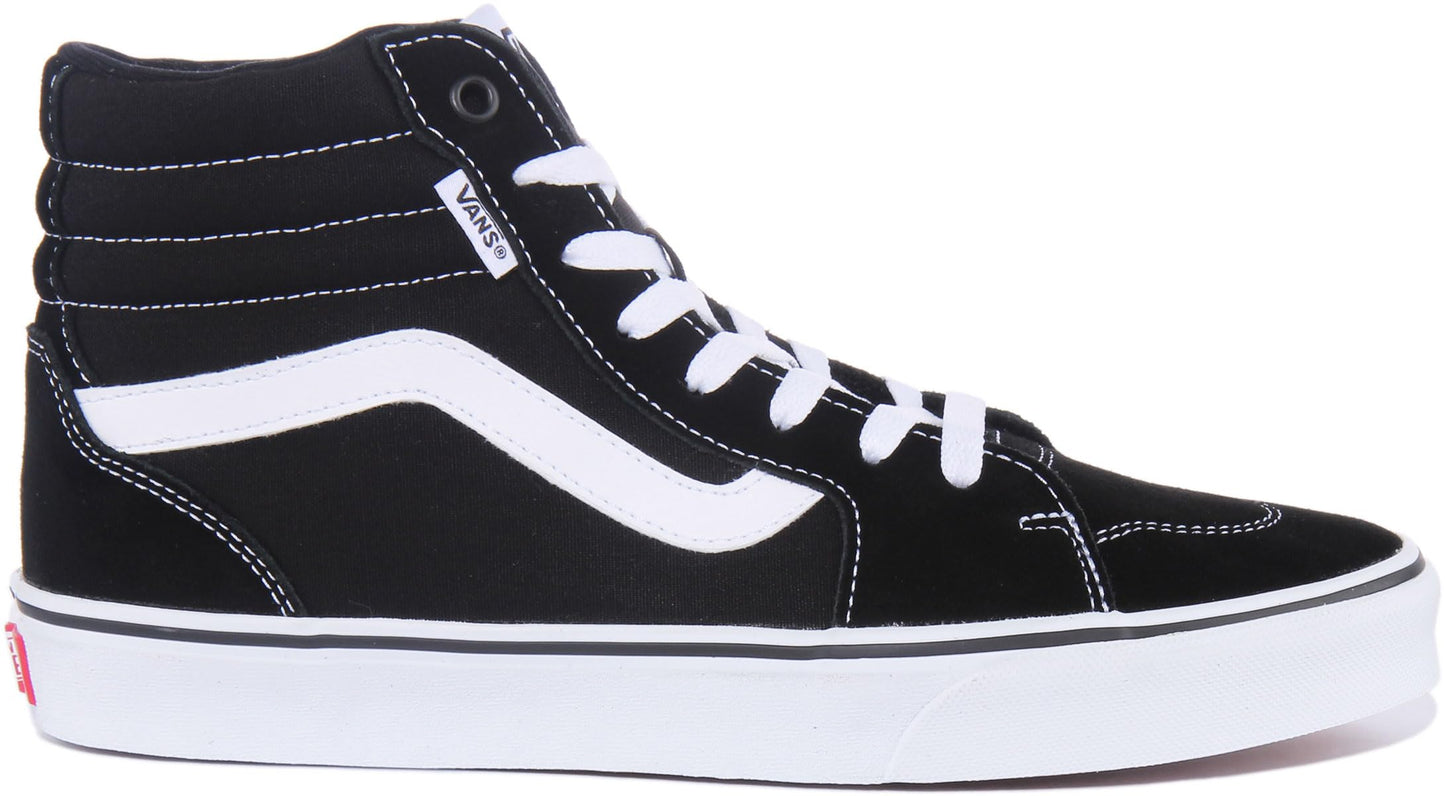 Vans Men's Filmore Hi Sneaker, (Suede/Canvas) Black/White, 11
