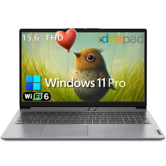 Lenovo IdeaPad 1 Laptop Computer for Home and Business Student, 32GB DDR4 RAM, 1TB PCIe SSD, 15.6" FHD, Intel Dual-Core Processor, WiFi 6, Bluetooth, Type-C, HDMI, Windows 11 Pro, Wendbo