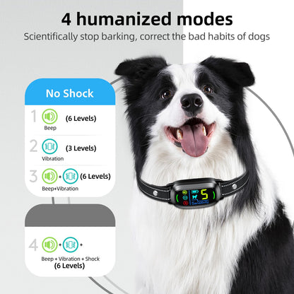 FAFAFROG Dog Bark Collar, Rechargeable Smart Collar, Anti Barking Training Collar with 5 Adjustable Sensitivity Beep Vibration, Bark Collar for Large Medium Small Dogs (Black)