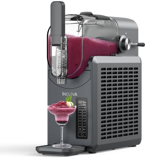 Slushie Machine, No Ice Needed, 88 oz INOVIVA Slushy Machine for Home with Self-Cleaning Function, Professional Frozen Drink Maker, 5 Preset Programs, Frozen Margaritas, Frappés, Milkshake, and More