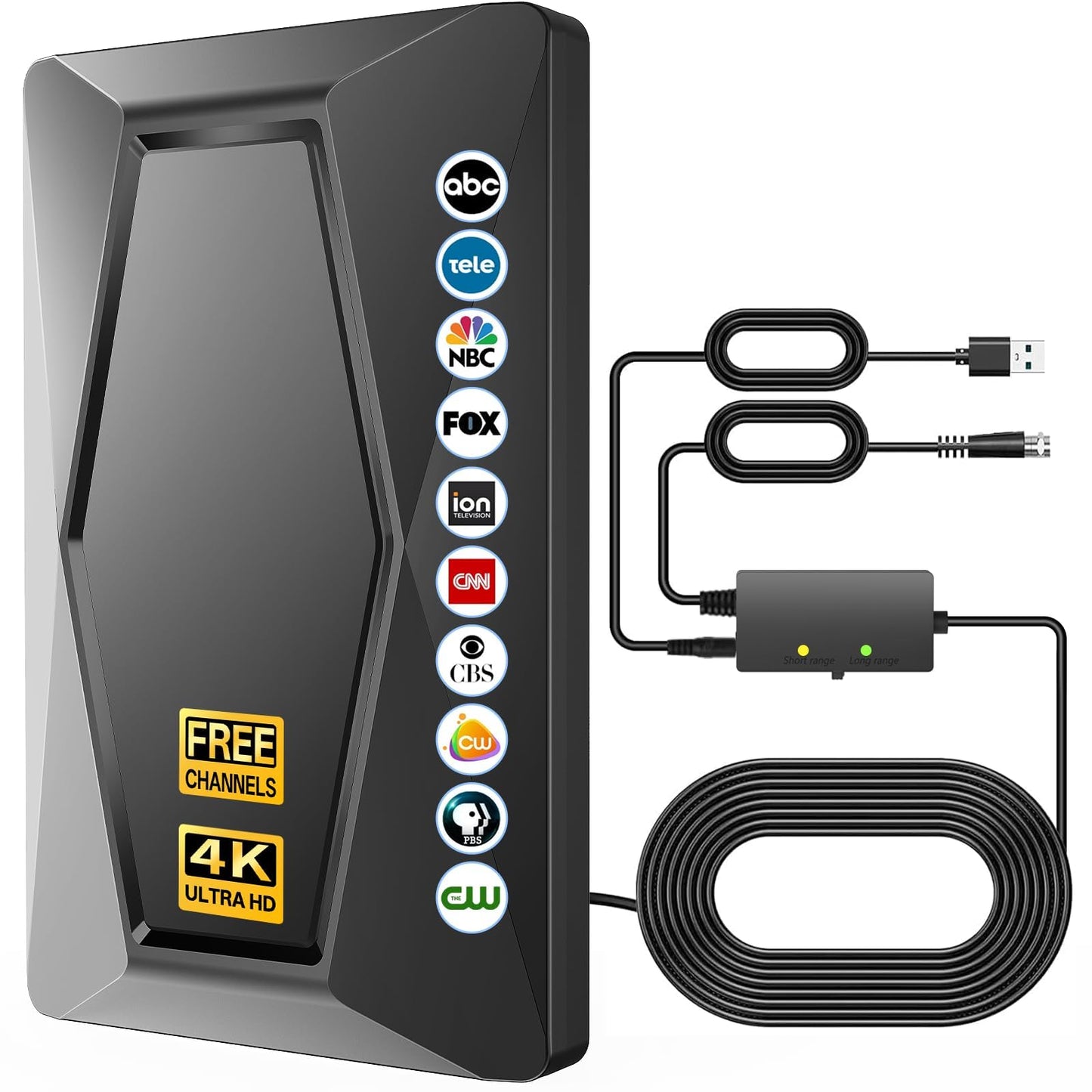 2025 TV Antenna Indoor Antenna for Smart TV Long Range Reception HD Digital Antenna Outdoor with Amplifier Signal Booster for Local Channels Supports 4K 1080p