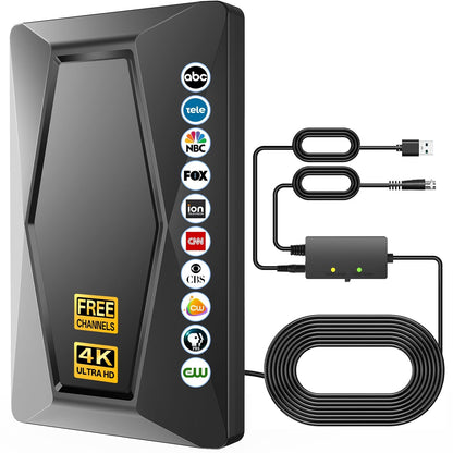 2025 TV Antenna Indoor Antenna for Smart TV Long Range Reception HD Digital Antenna Outdoor with Amplifier Signal Booster for Local Channels Supports 4K 1080p