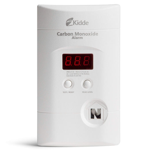 Kidde Carbon Monoxide Detector, Plug In Wall with 9-Volt Battery Backup, Digital LED Display