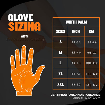 GRIPXX Herkules Grip Heavy Duty 8Mil Orange Nitrile Gloves,3D Raised Diamond Texture-Latex & Powder Free-Industrial, Mechanic (10, X-Large)