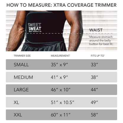 Sweet Sweat Waist Trimmer 'Xtra-Coverage' Belt | Premium Waist Trainer with More Torso Coverage for a Better Sweat! (Medium)