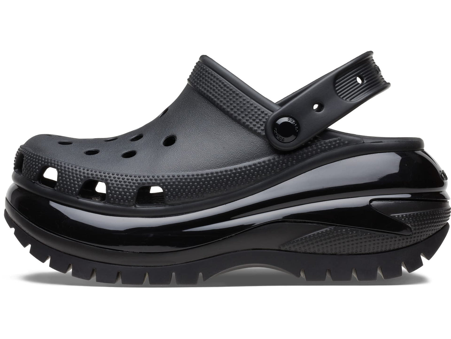 Crocs Mega Crush Clog - Unisex Clogs - Thermoplastic Upper - Adjustable Ankle-Sling - Flexible - Rubber Tread Black Men's 6, Women's 8 Medium