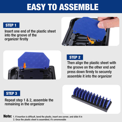 WORKPRO Plier Organizer Rack, 13.5" Foldable Tool Organizer, Wall Mount Screwdriver Organizers and Pliers Organizers, Tool Storage Rack for Screwdriver Holder and Pliers Holder (Tools not Included)