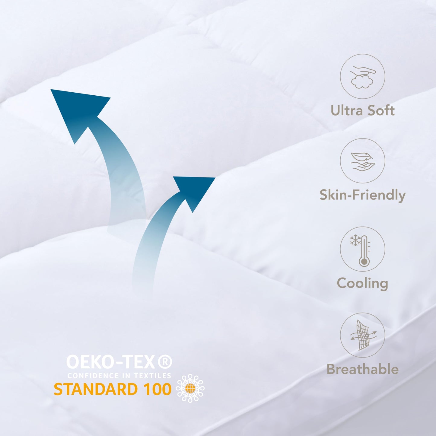 Epitex Cloud Top Twin Size 3 Inch Mattress Topper – Extra Thick and Fluffy Pillow Top for Twin Bed, Breathable, Cooling and Supportive with 8-16'' Deep Pocket Design, Skid-Proof Bottom, White