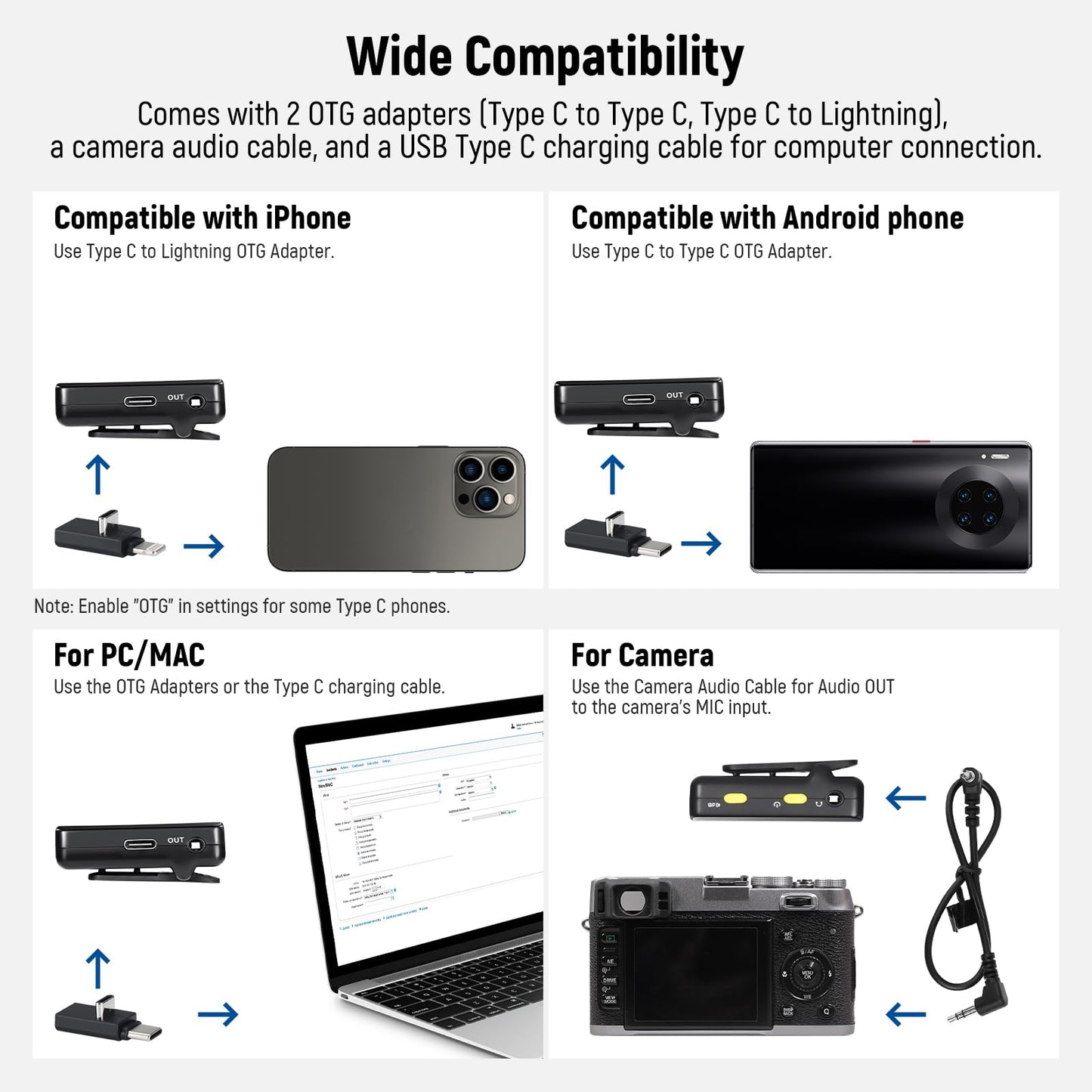NEEWER CM28 Wireless Lavalier Microphone System with Charging Case Noise Canceling 4GB Storage 9Hrs Recording 48KHz 16 Bit Uncompressed Audio Lapel Mic Compatible with iPhone iPad Android PC Camera