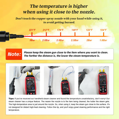 Steam Cleaner,15s Heat-Up,1.6L Tank,3-Level Adjustable Handle,2500W Steamer for Cleaning,Portable Steamer for Cleaning with 16PCS Accessories,Steam Cleaner for Home,Car,Dirt,Grease,Grout,Tile,Couch